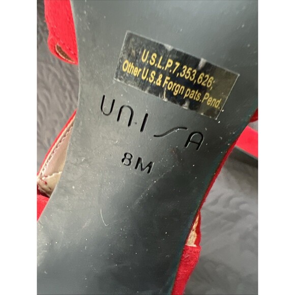 Unisa Unhanna Red Suede Crisscross Zip Back High Heel Pump SZ8.5M Glam Chic Cute - Picture 9 of 12